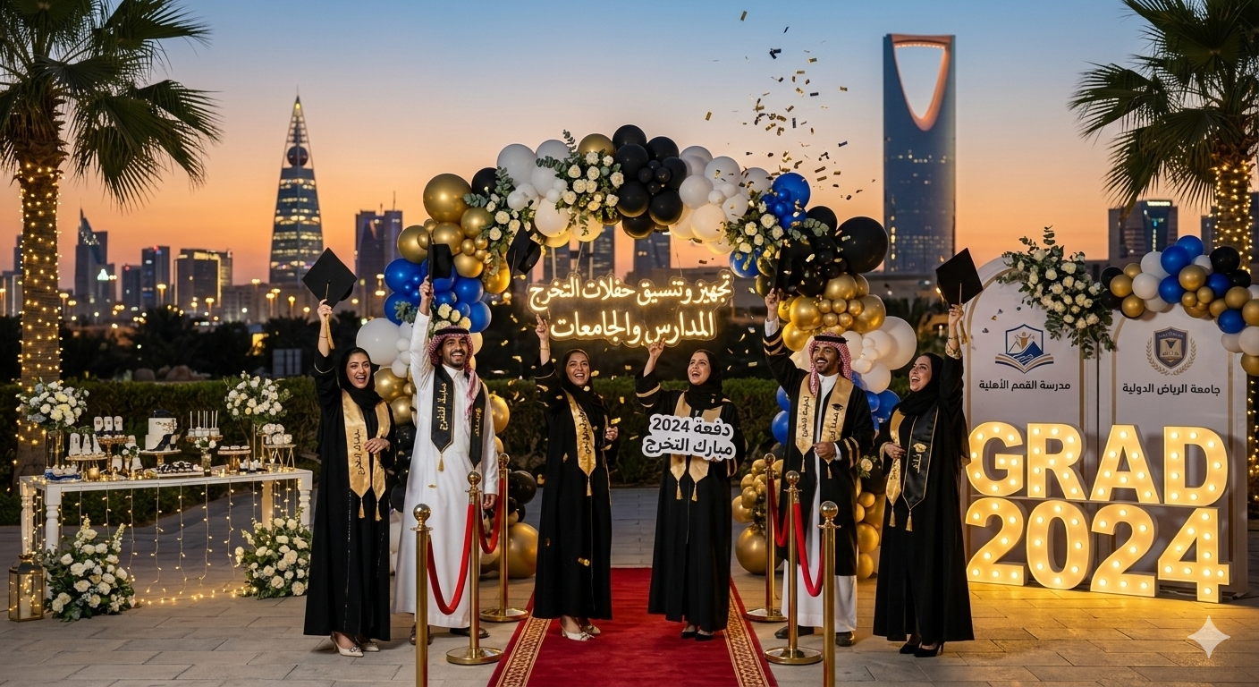 تنسيق وتجهيز حفلات التخرج (مدارس وجامعات) باقات متكاملة
